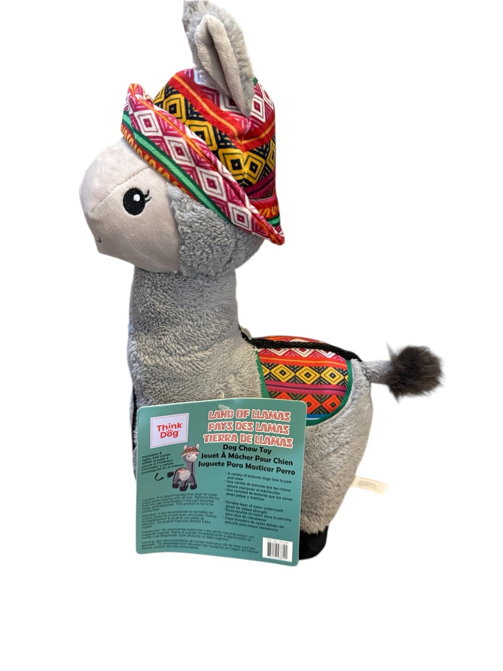 Think Dog Land Of Llamas 19” Plush Squeaky  Toy Pets Dog Chew Toy Lama